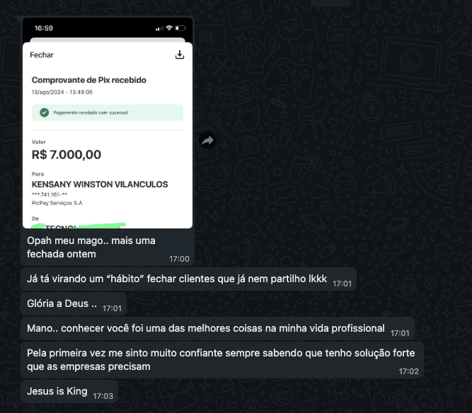 Depoimento de aluno - R$7.000